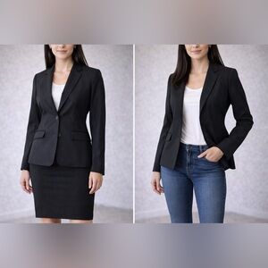 Calvin Klein Women’s Black Work Blazer • Size 2 • Classic Tailored Jacket